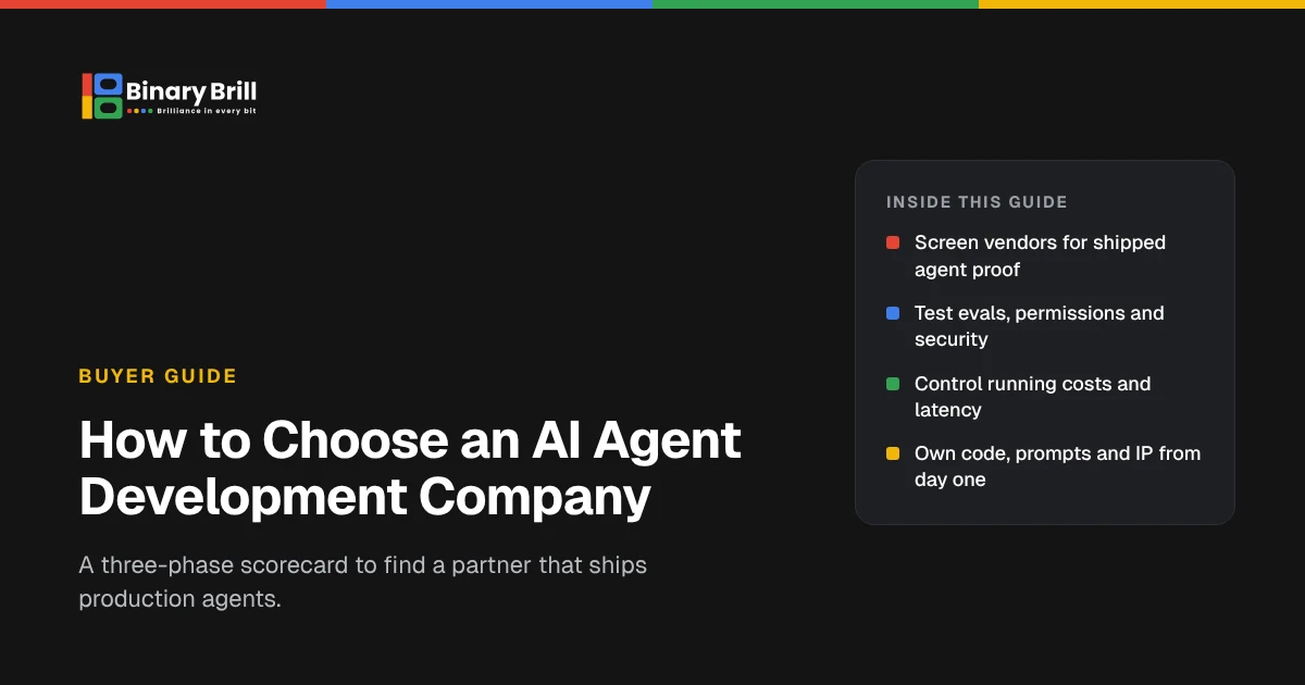How to choose an AI agent development company: three-phase vendor scorecard featured image